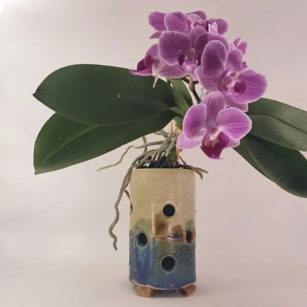 Pot en grès – idéal pour une orchidée -fait avec amour
