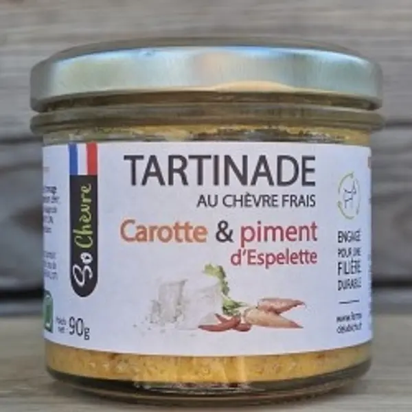 Tartinade Carotte, Piment d'Espelette et Chèvre Frais